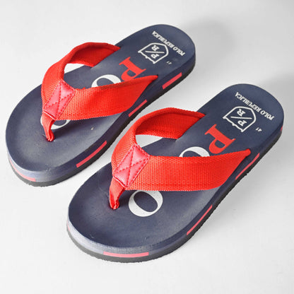 Polo Republica Men's Strider Ultra-Light Soft Flip Flops Slippers Men's Shoes Hamza Traders Navy & Red EUR 40 