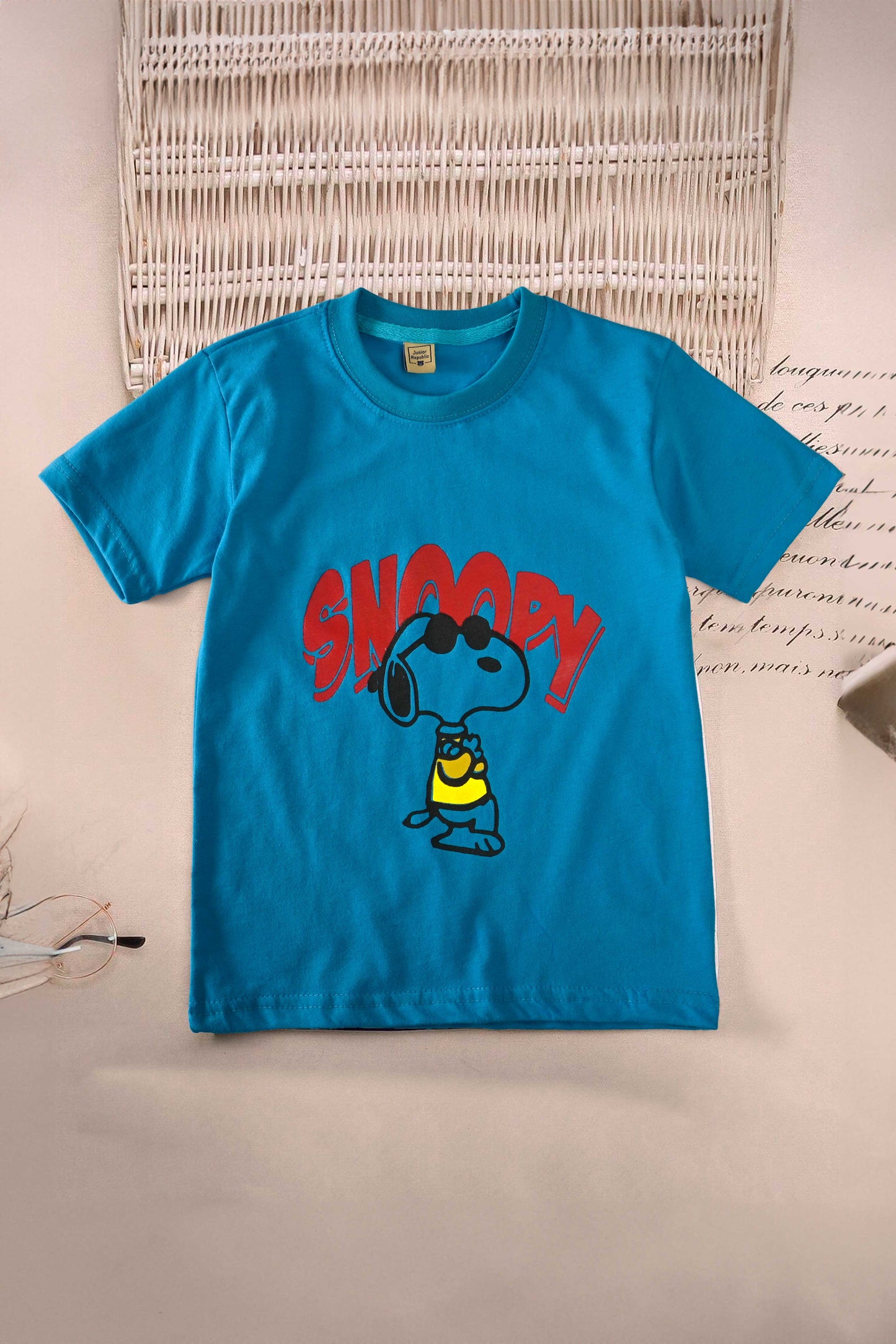 Junior Republic Kid's Snoopy Printed Crew Neck Tee Shirt Boy's Tee Shirt JRR 