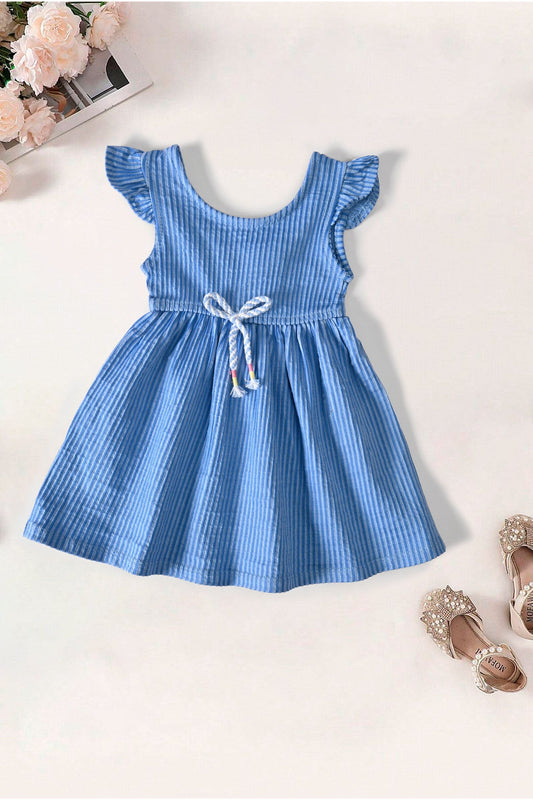 VC Girl's Hamburg Striped Design Premium Frock