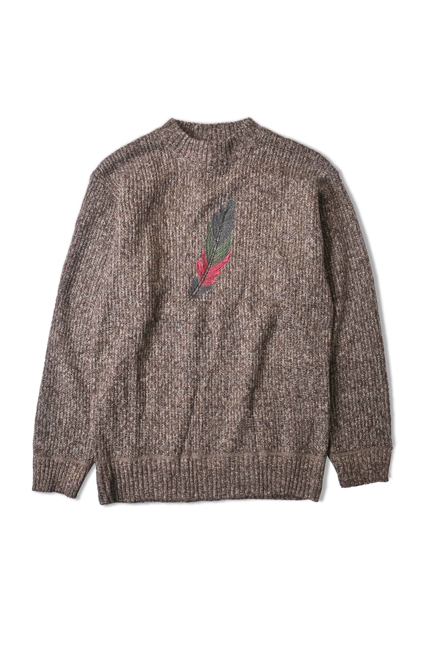 Men's Feather Pattern Design Mock Neck Sweater Men's Sweat Shirt First Choice 