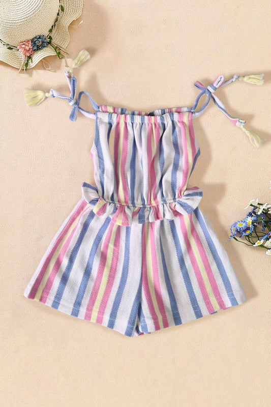 Girl's Essen Striped Design Romper Romper TAHIR SIDDIQUI ( SALE BASIS ) Pink & Blue 1 Years 