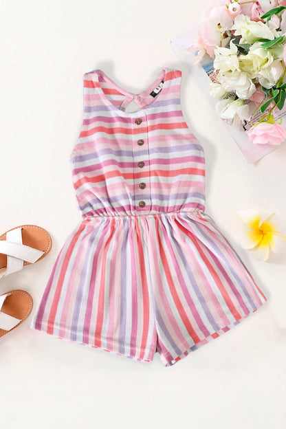 Girl's Buttoned Style Premium Romper