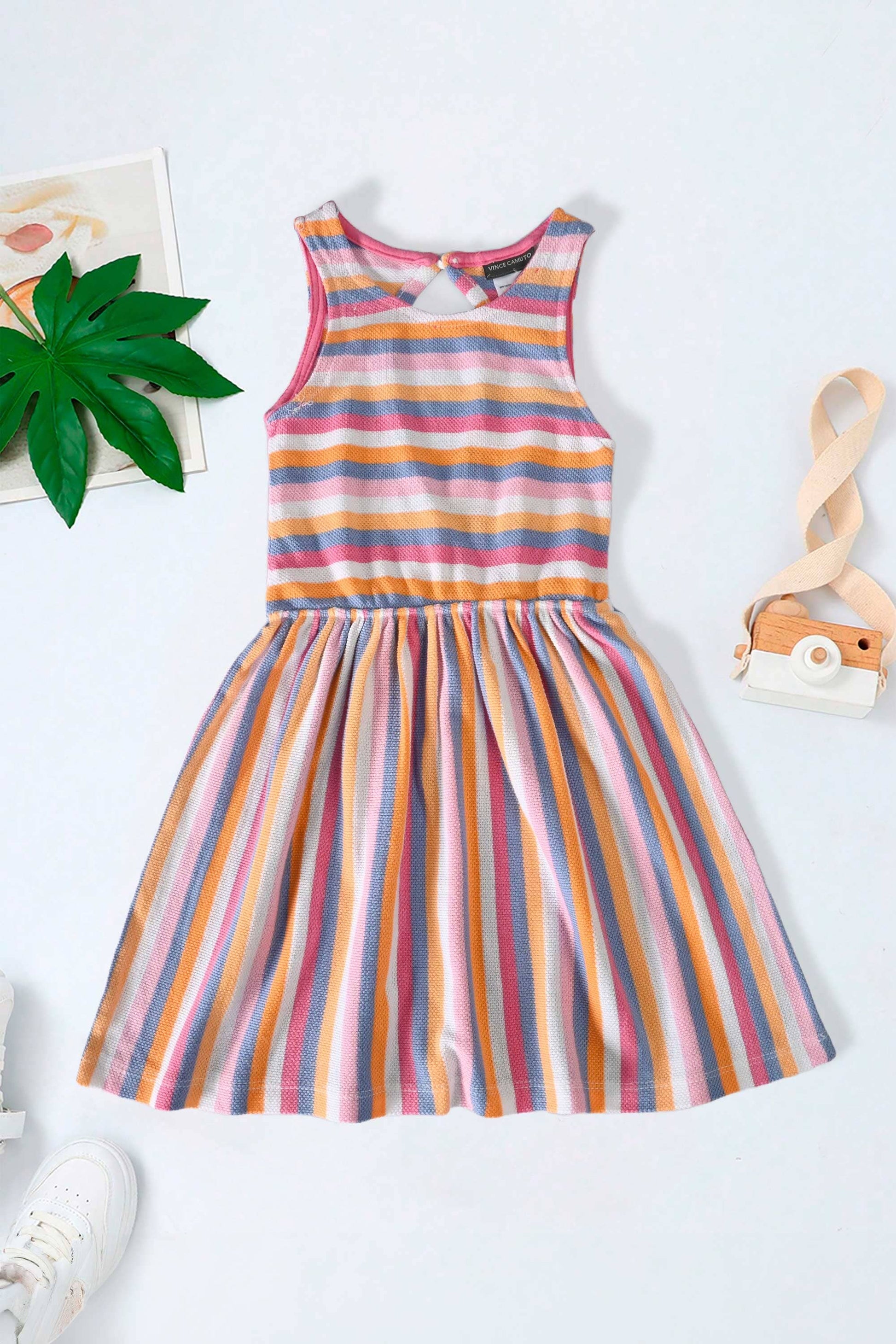 VC Girl's Kassel Striped Design Frock