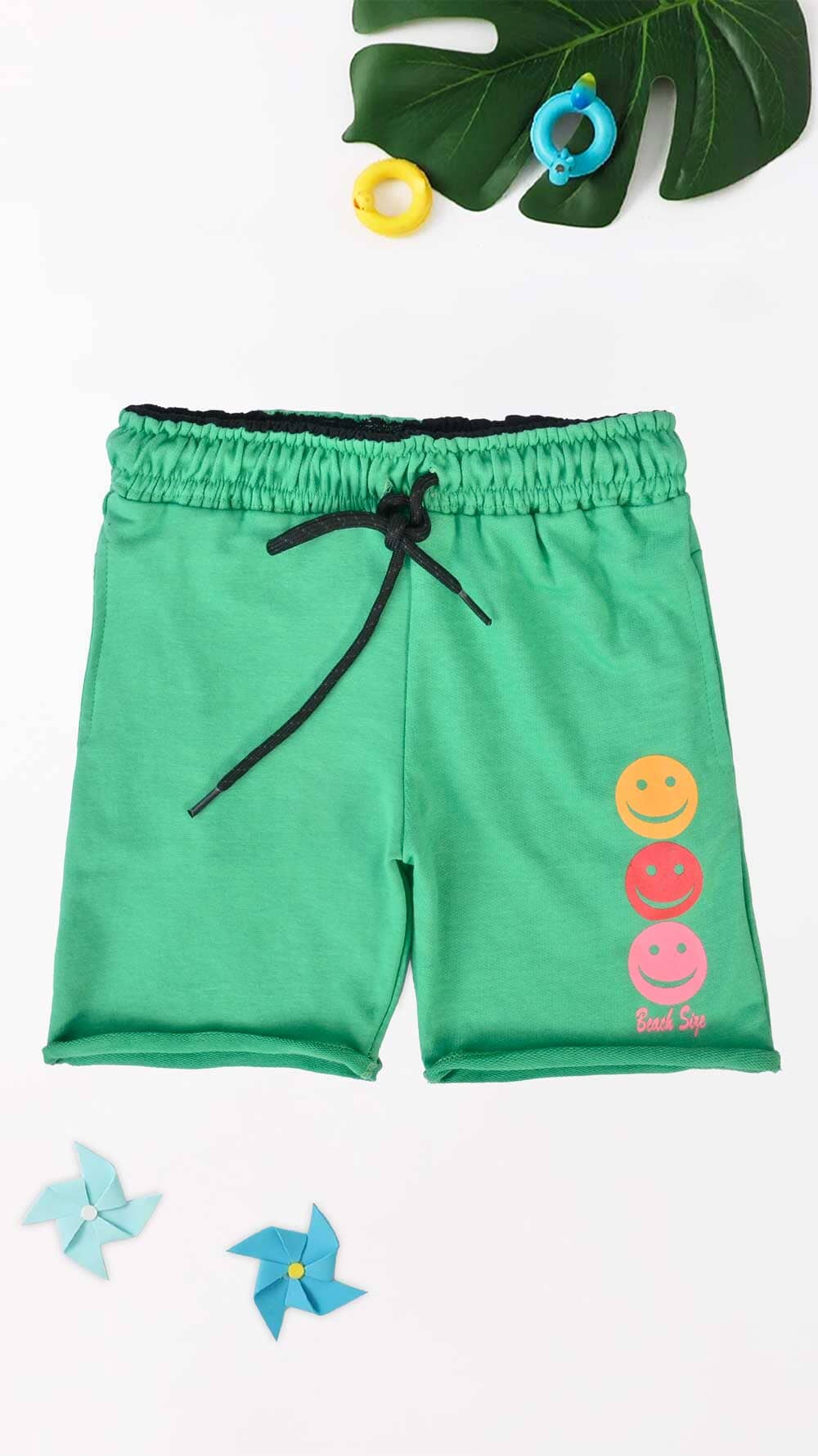 Minoti Kid's Smile Emoji Printed Terry Shorts Kid's Shorts SZK 