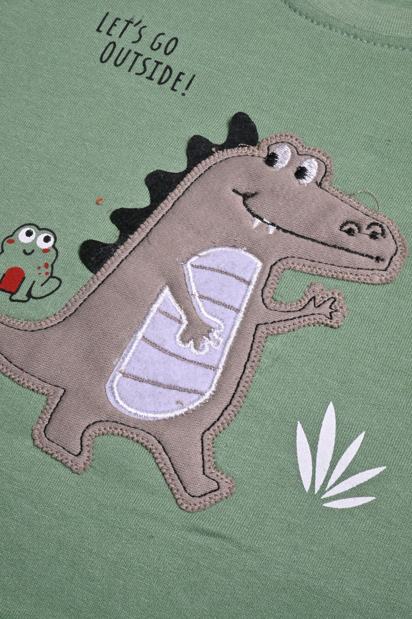 Kid's Applique Crocodile Fleece Sweat Shirt