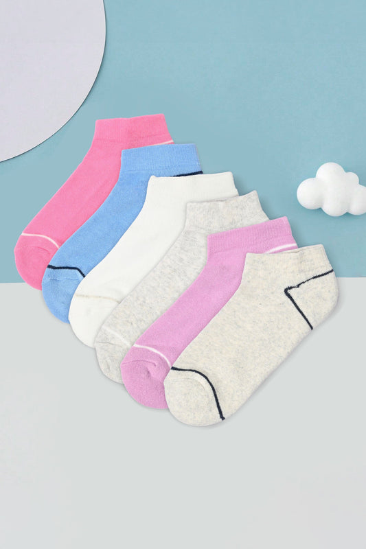 Janina Women's Low Cut Tipped Socks - Pack Of 3 Women socks Paragon Fashion 