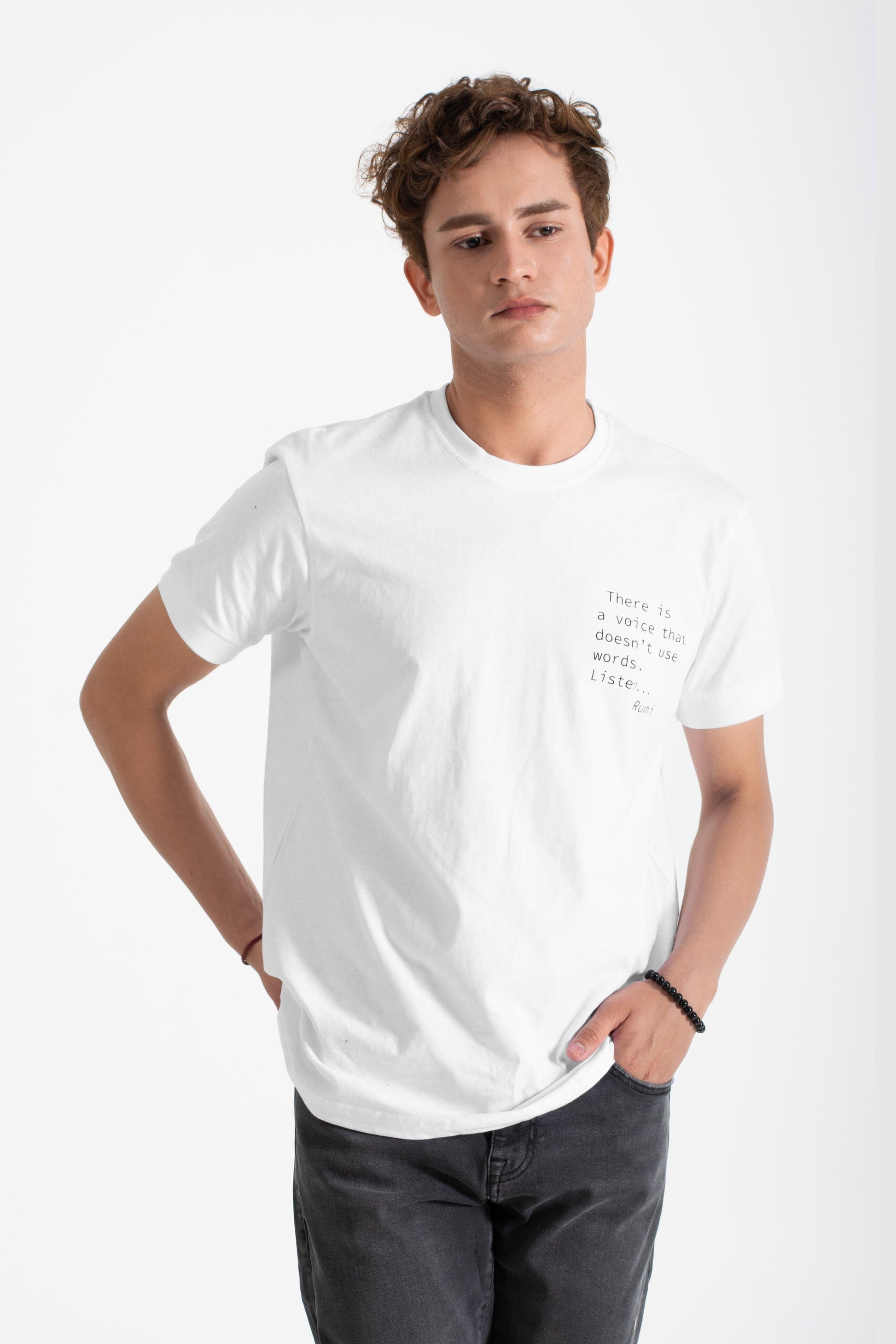 Polo Republica Men's Rumi Quote Printed Crew Neck Tee Shirt Men's Tee Shirt Image 