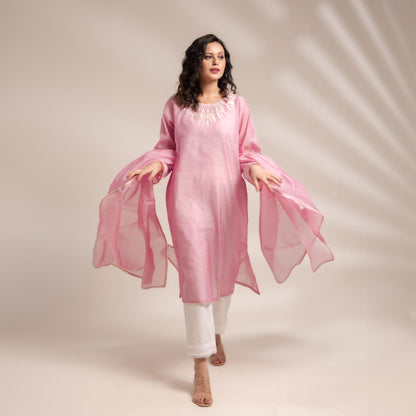 East West By Polo Republica Women’s 2 Pcs Shirt & Dopatta Women's Stitched Suit East West Pink XS 