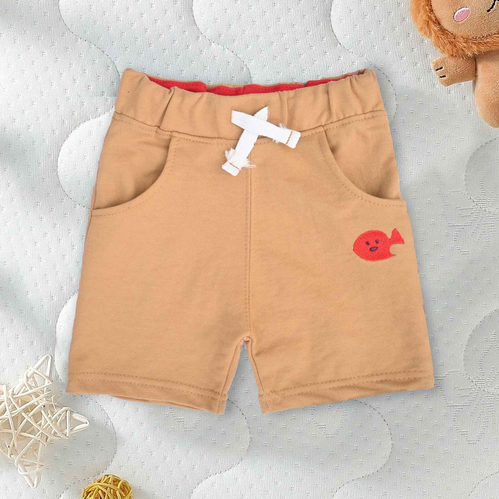 Little Junior Kid's Fish Embroidered Terry Shorts