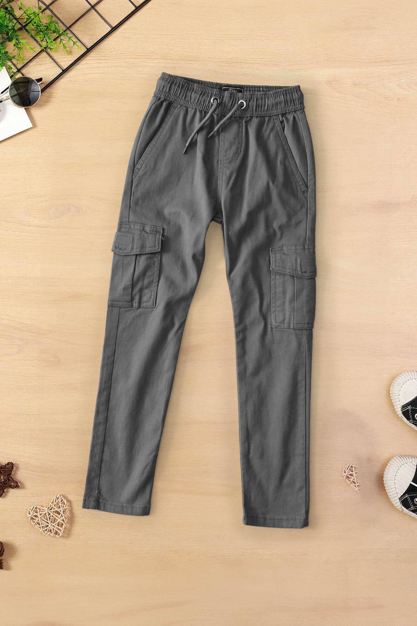 Fashion Classic Boy's Cargo Pants Boy's Trousers HAH Enterprise Dark Grey 4 Years 