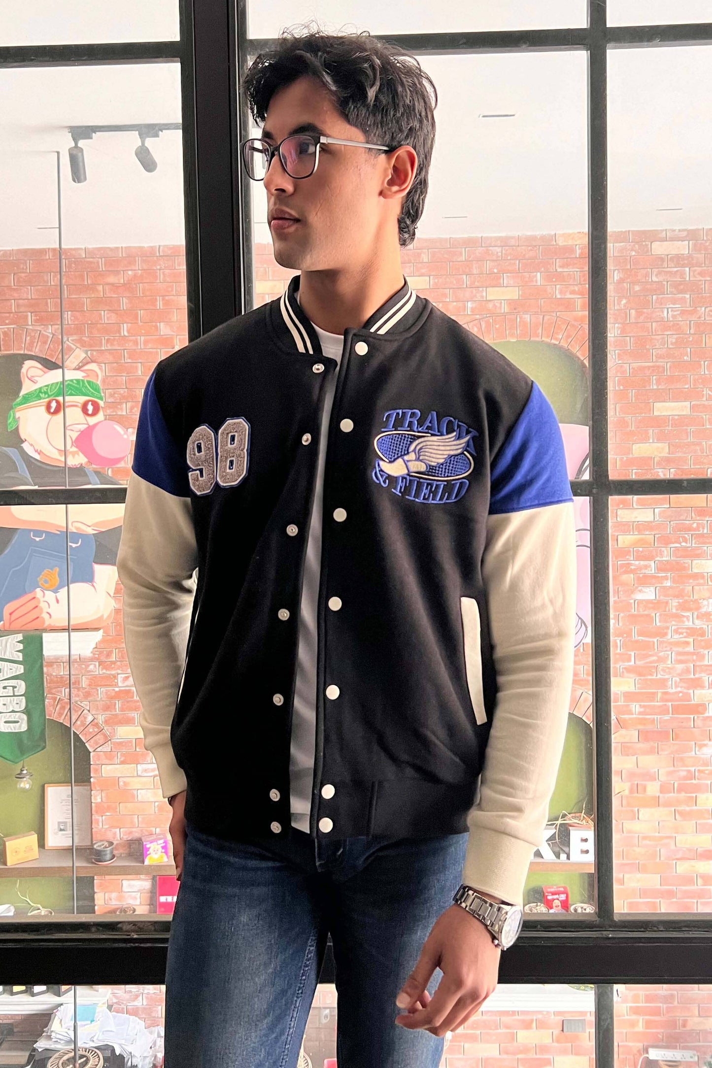 Primark Unisex Track & Field Baseball Varsity Jacket Men's Jacket HAS Apparel 