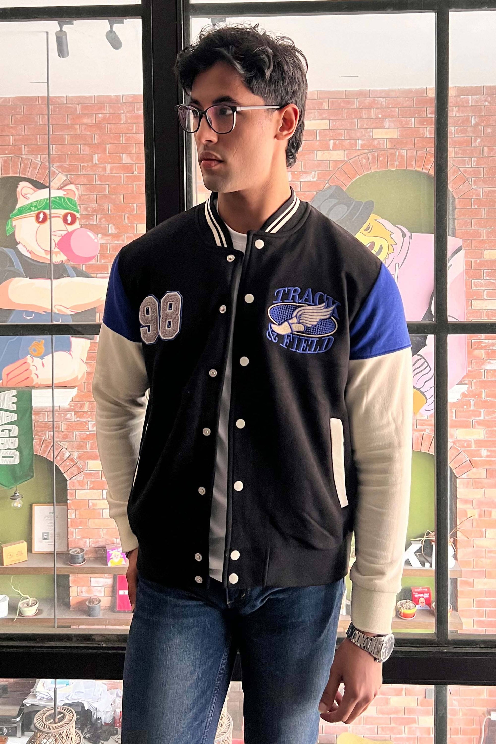 Primark Unisex Track & Field Baseball Varsity Jacket Men's Jacket HAS Apparel 