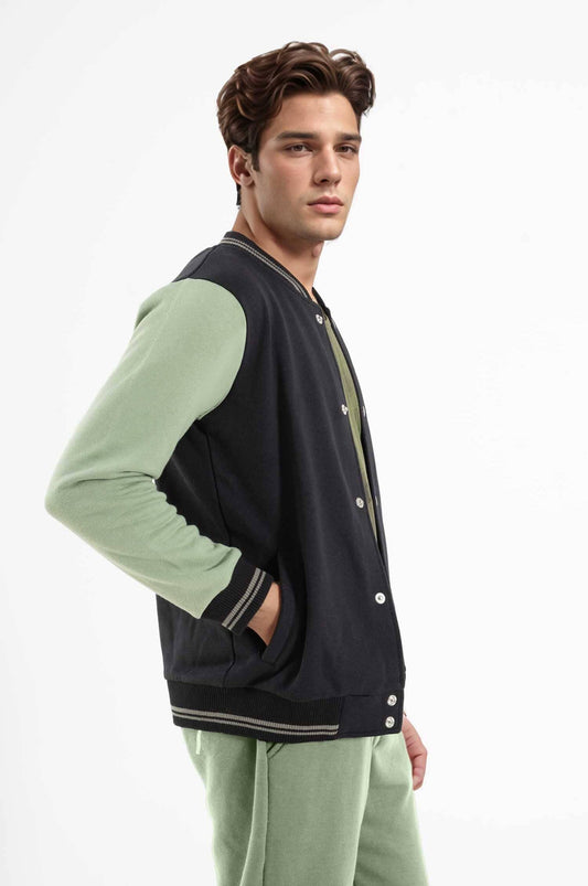 Eternity Premium Men's Contrast Sleeve Varsity Bomber Jacket Men's Jacket Eternity (Sale Basis) 