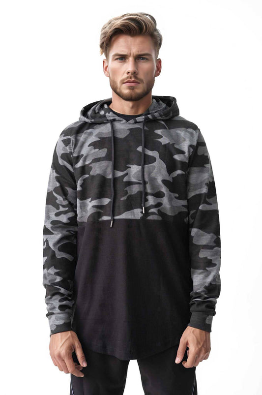 CS Men's Camo Waffle Knit Pullover Hoodie