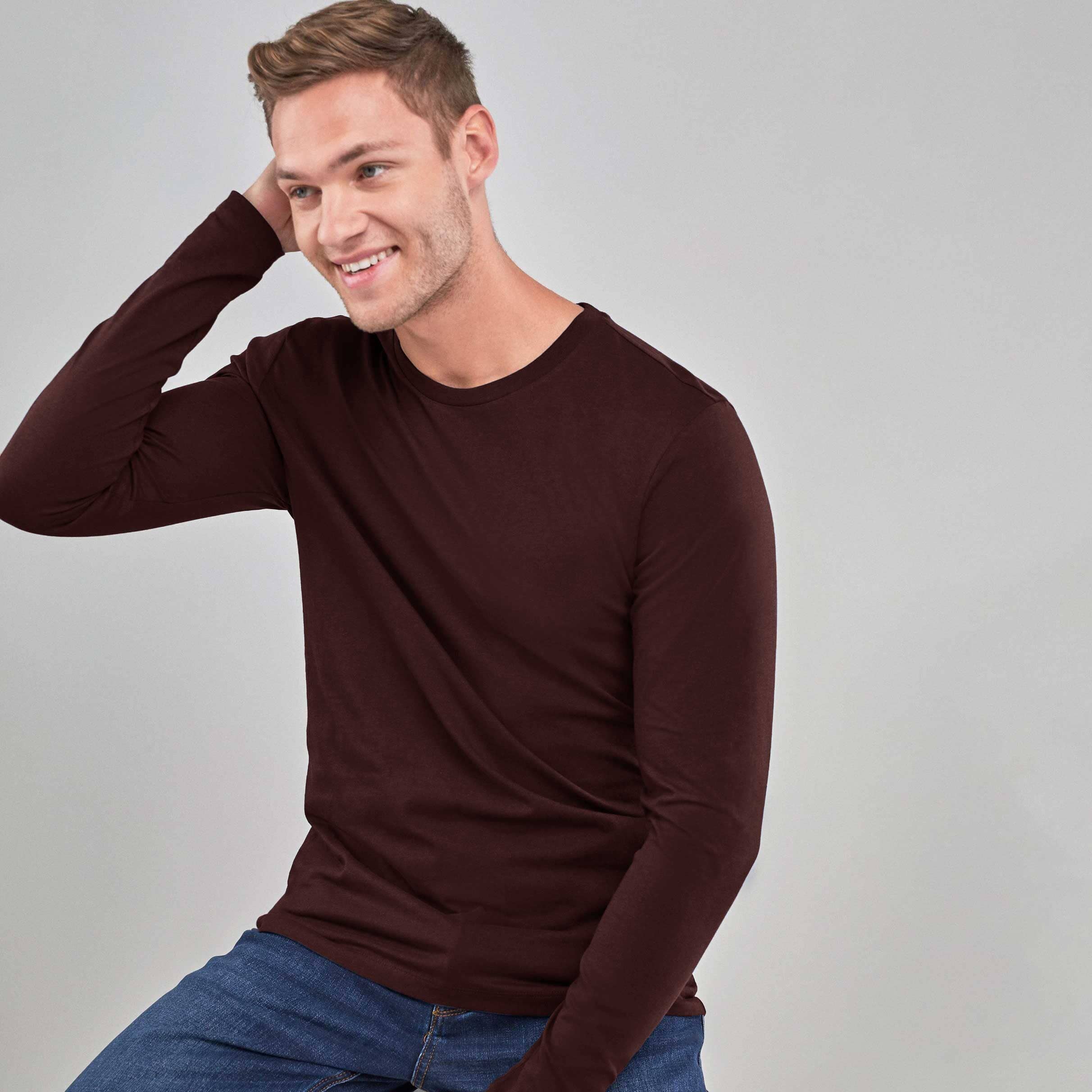 LE Men s Long Sleeve Crew Neck Tee