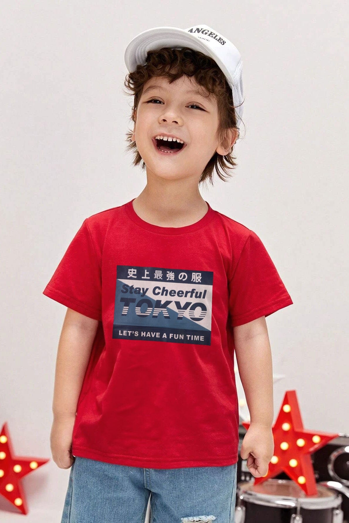 TA Boy's Stay Cheerful Printed Tee Shirt Boy's Tee Shirt Minhas Garments 