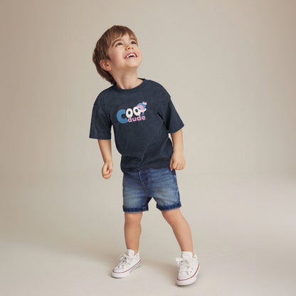 Dudy Kid's Cool Dude Printed Tee Shirt Kid's Tee Shirt SZK Jeans Marl 2-3 Years 