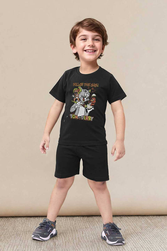 Kid's Tom and Jerry Printed Tee Shirt & Shorts Twin Set Kid's Twin Set ASE 