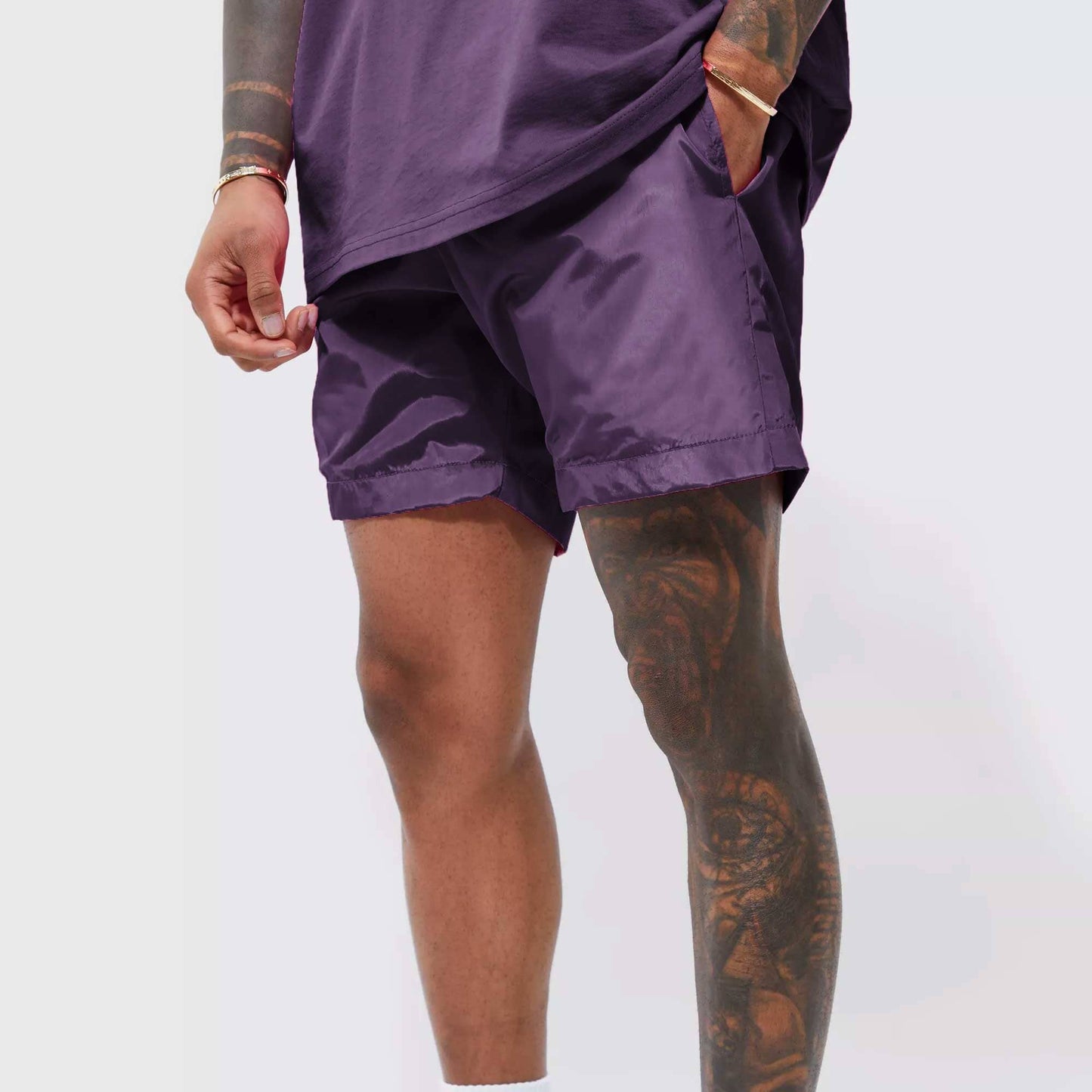 BM Men's Inner Mesh Polyester Shorts Men's Shorts Umer A Latif Purple S 