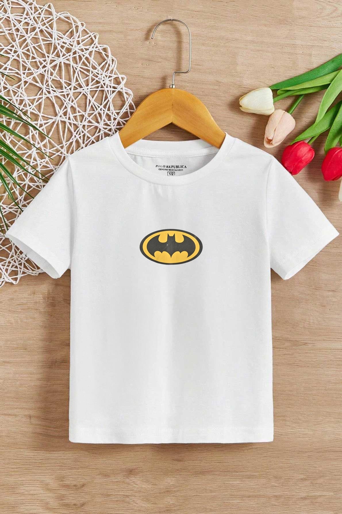 Polo Republica Boy's Batman Back Printed Tee Shirt