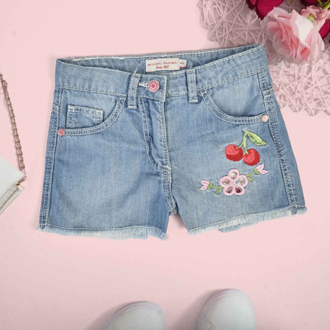 Embroidered hot sale denim shorts