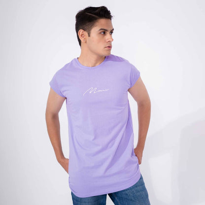 Boohoo Man Logo Embroidered Shorts Sleeves Tee Shirt Men's Tee Shirt Minhas Garments Purple S 