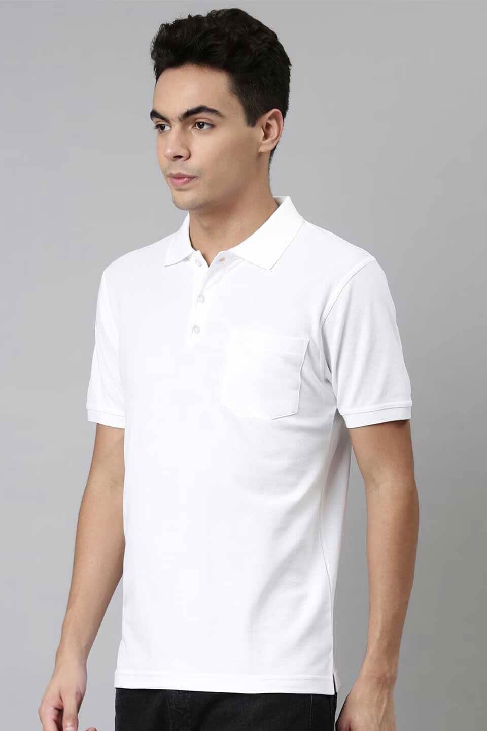 SS Men's Short Sleeves Polo Shirt Men's Polo Shirt Image White XS 