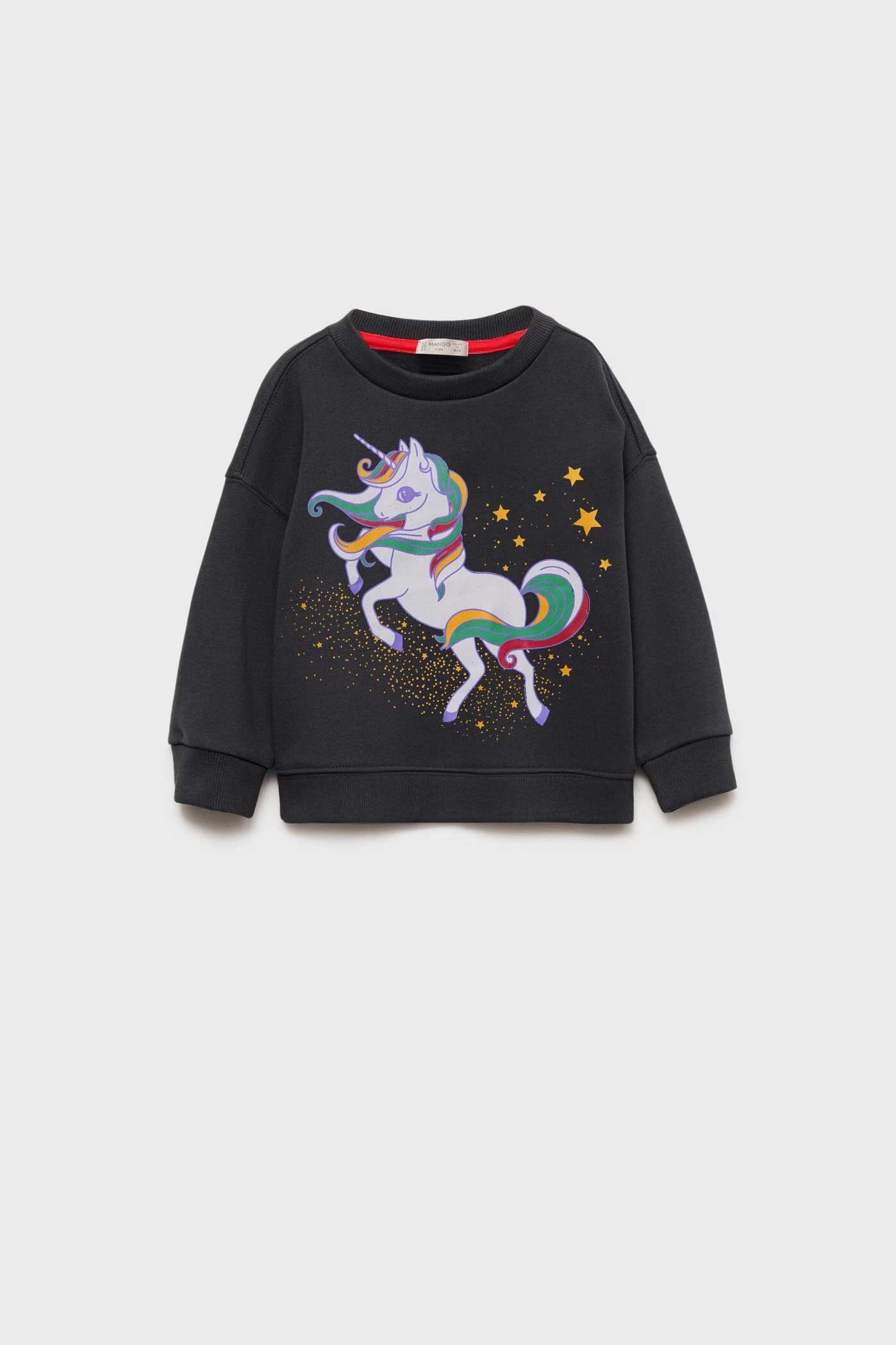 MNG Girl's Unicorn Printed Sweatshirt Girl's Sweat Shirt Yasir Bin Asad Black 1-2 Years 