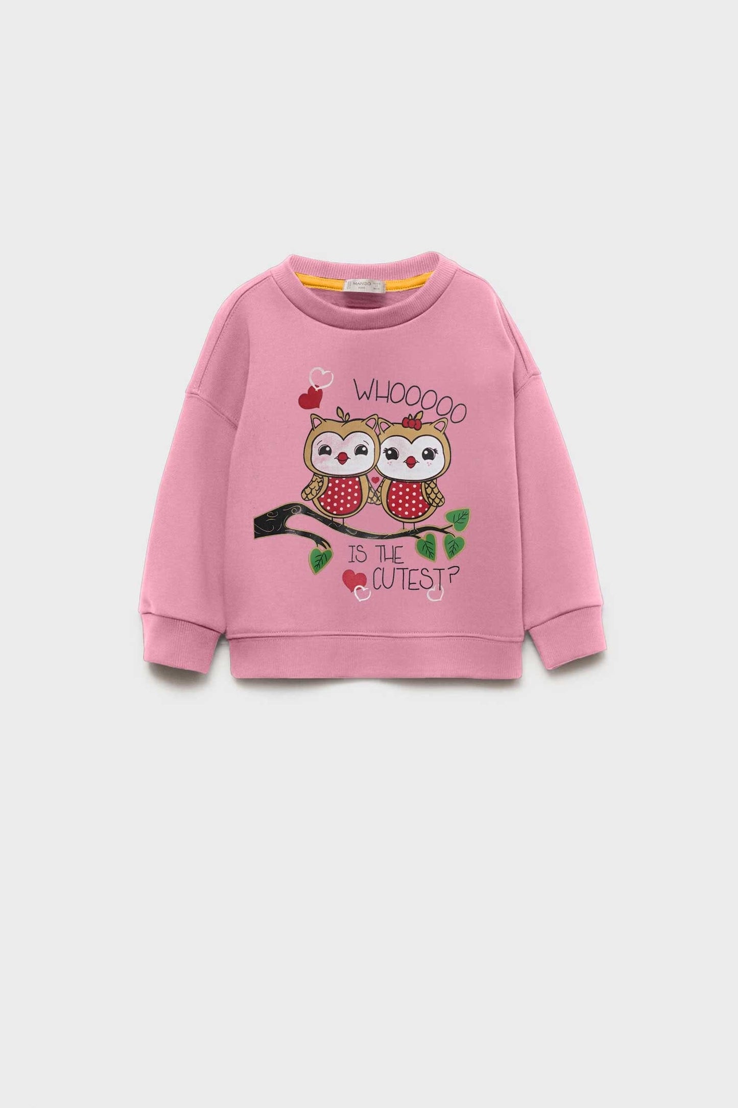 MNG Girl's Cutest Printed Sweatshirt Girl's Sweat Shirt Yasir Bin Asad Pink 1-2 Years 