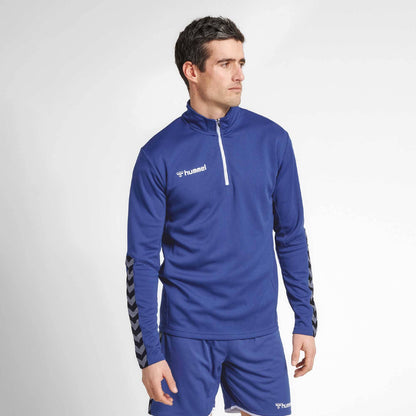 Hummel Men's Arrow Panel Activewear Quarter Zipper Jacket Men's Jacket HAS Apparel Royal XS 