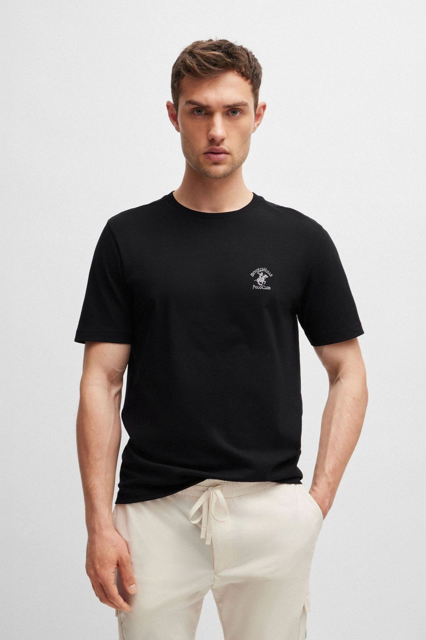 Beverly Hills Men's Polo Club Embroidered Crew Neck Tee Shirt Men's Tee Shirt HAS Apparel 