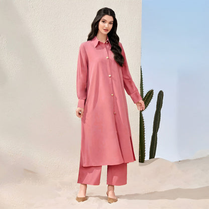 East West By Polo Republica Women’s Button Style 2 Pcs Stitched Suit Women's Stitched Suit Polo Republica Pink XS 