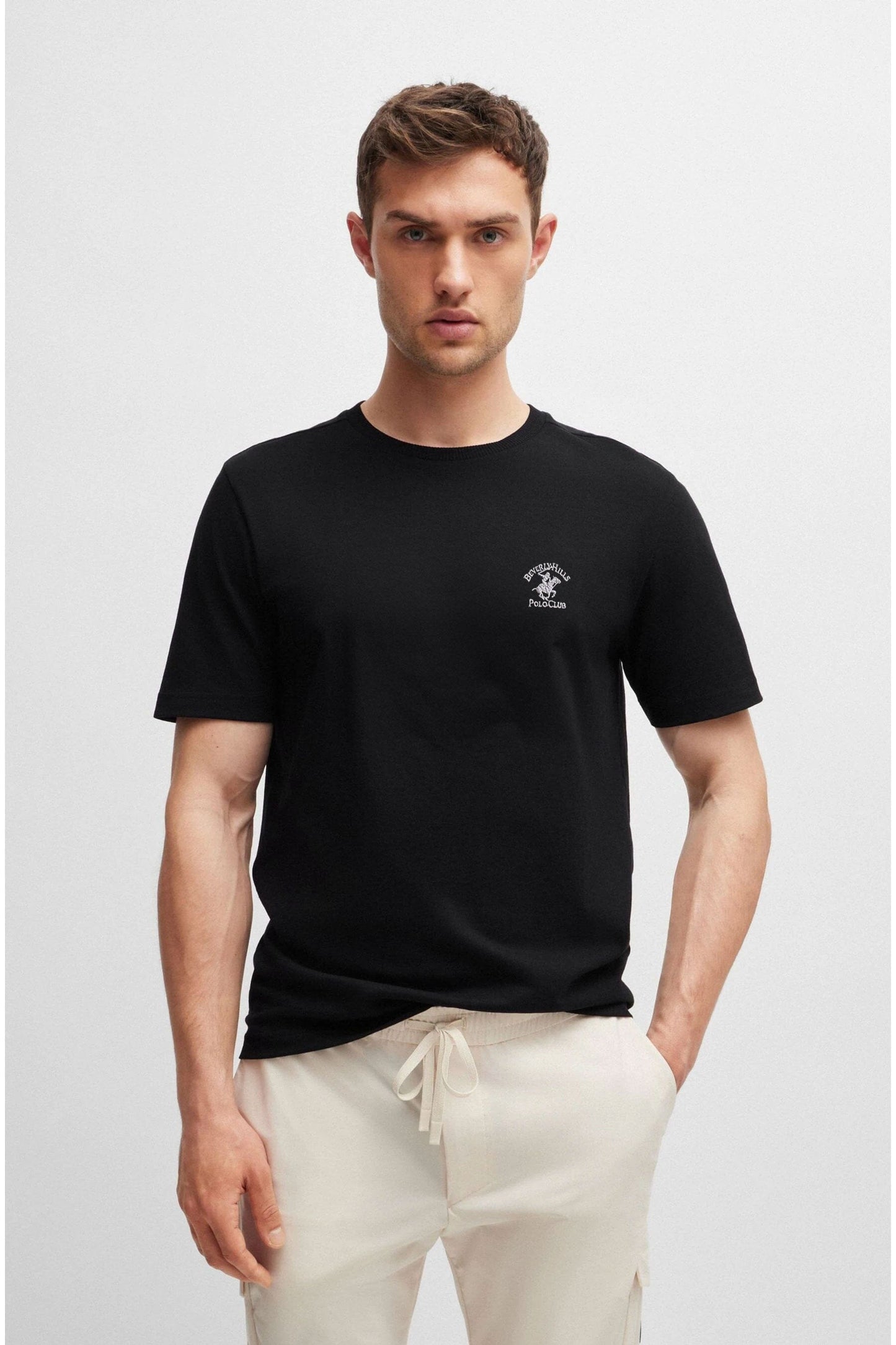 Beverly Hills Men's Polo Club Embroidered Crew Neck Tee Shirt Men's Tee Shirt HAS Apparel 