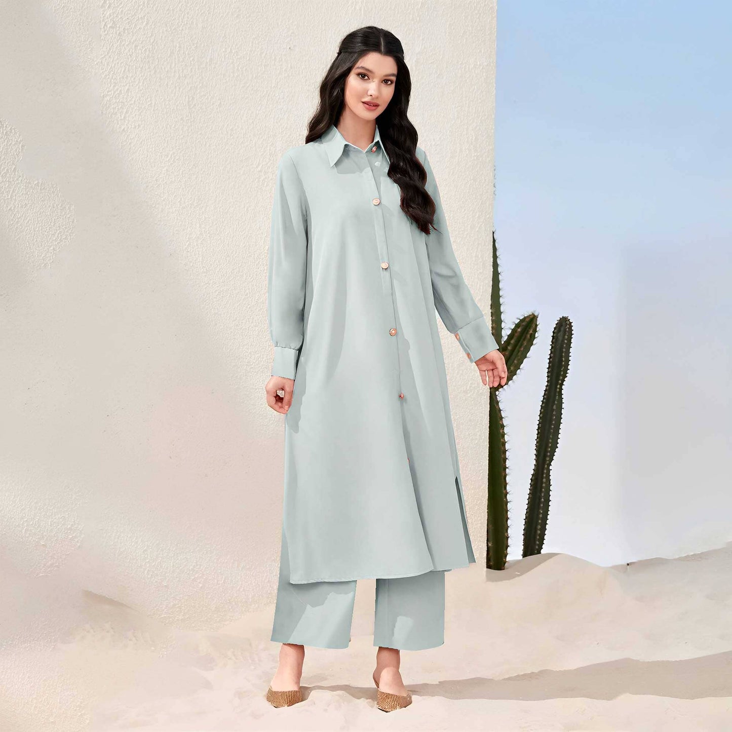 East West By Polo Republica Women’s Button Style 2 Pcs Stitched Suit Women's Stitched Suit Polo Republica Light Mint XS 