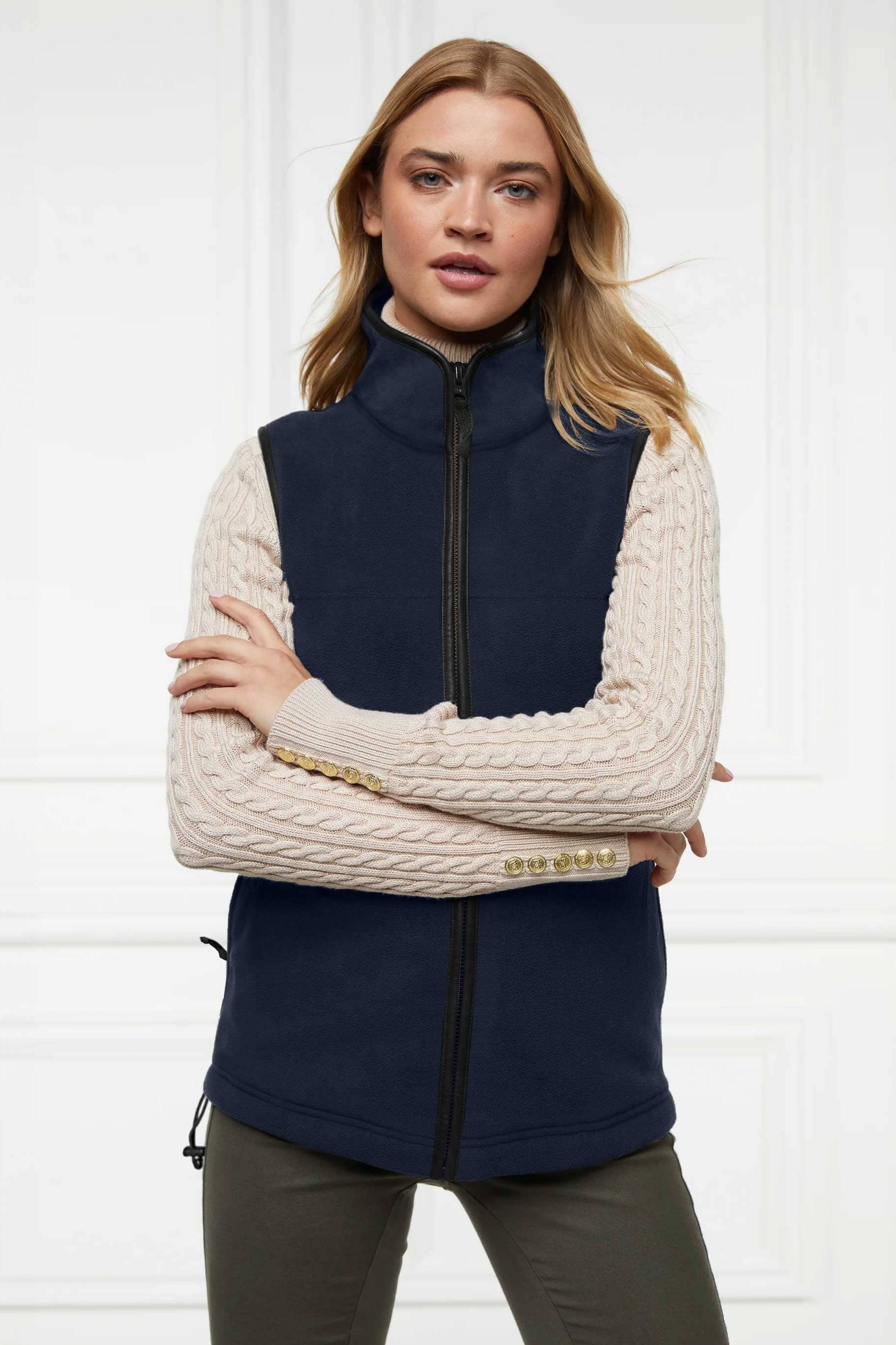 Premium Equestrian Women's Polar Fleece Body Warmer Gilet Women's Gilet HAS Apparel Navy S (10) 