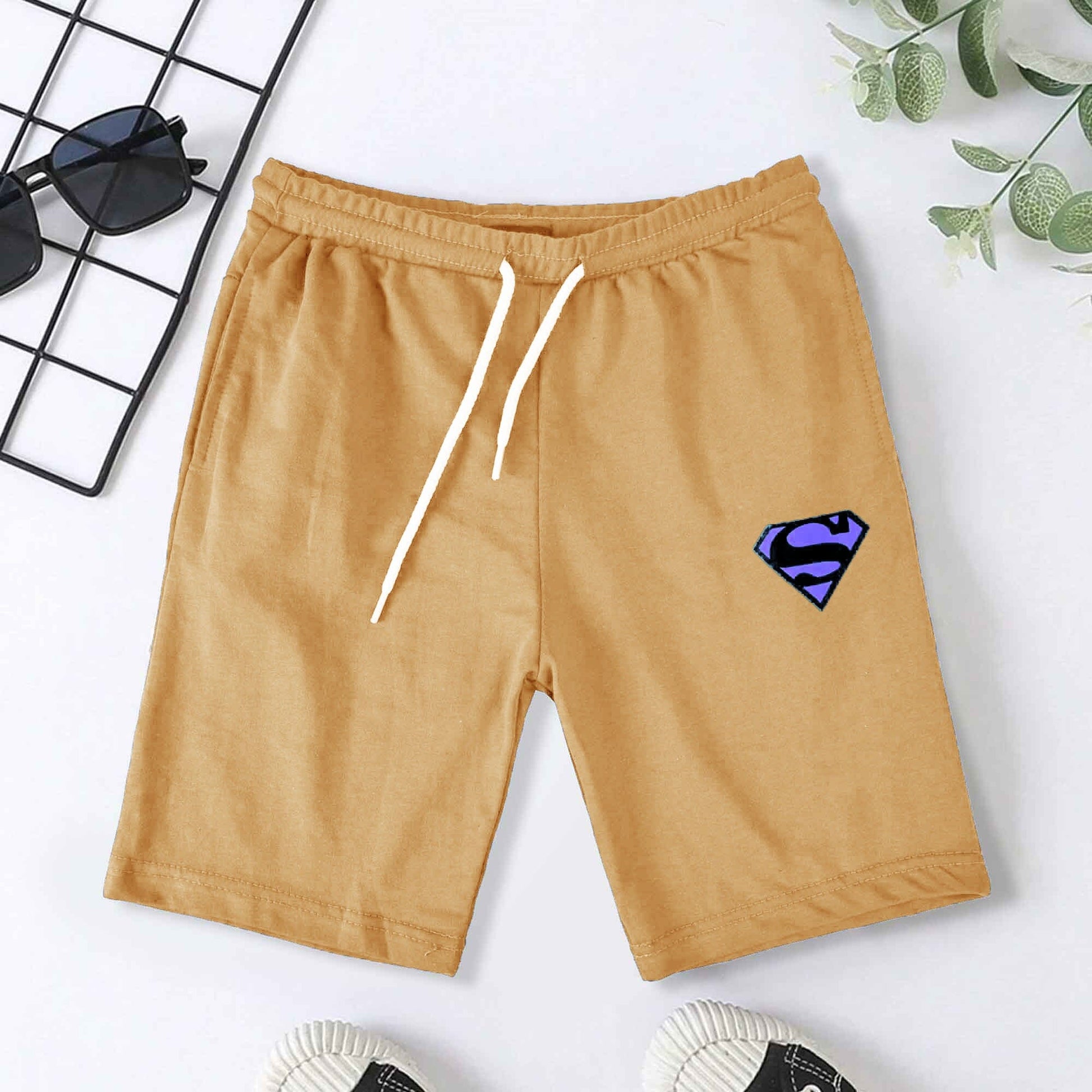 Max 21 Kid's Superman Logo Design Shorts Kid's Shorts SZK Mustard 3-4 Years 