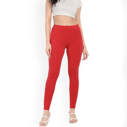 SB Women's Plain Design Premium Leggings Women's Leggings CPUS Red L 