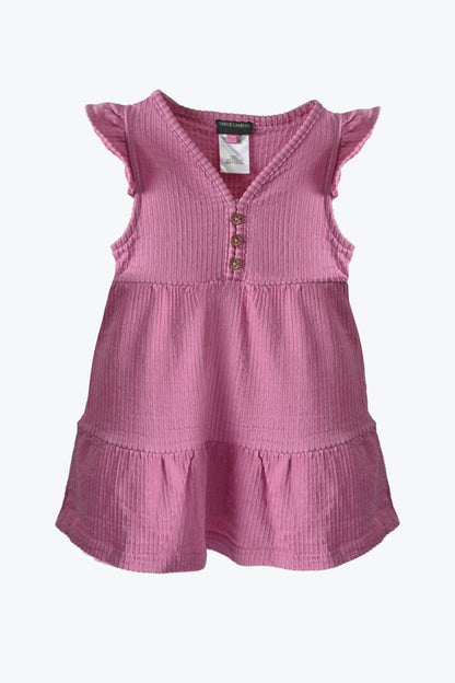 Girl's Buttoned Design Premium Frock Girl's Frock TAHIR SIDDIQUI ( SALE BASIS ) Magenta 2 Years 