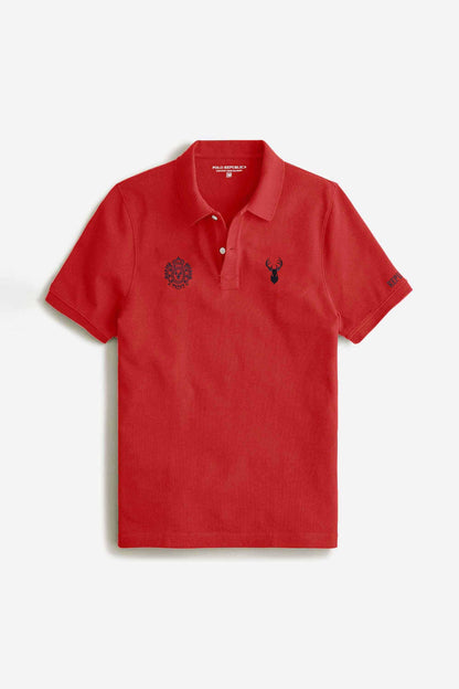 Polo Republica Men's Deer & Crest Embroidered Short Sleeve Polo Shirt Men's Polo Shirt Polo Republica 