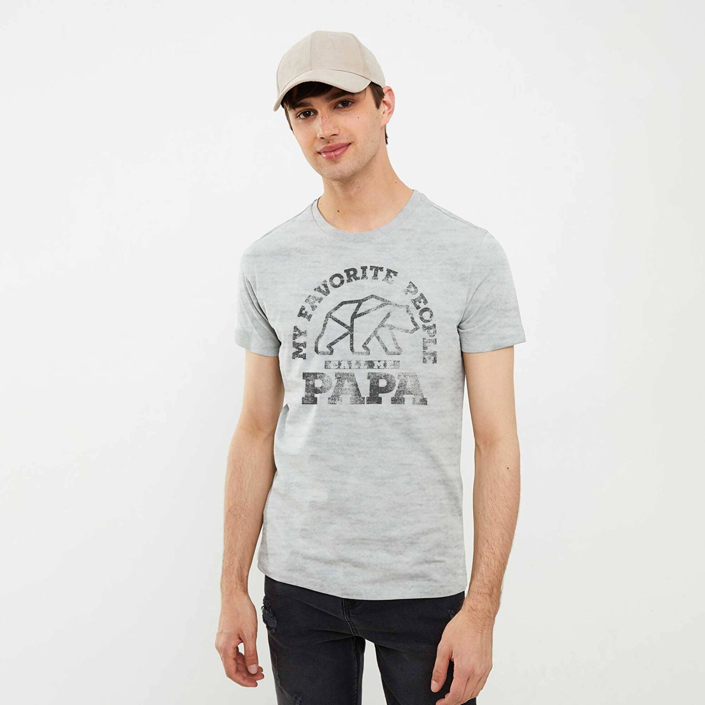 Men's My Favorite People Printed Short Sleeve Tee Shirt Men's Tee Shirt HAS Apparel Heather Grey S 