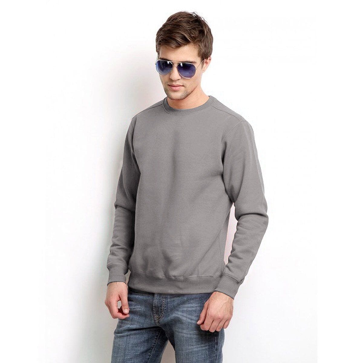 Men's Solid Design Classic Fleece Sweat Shirt Men's Sweat Shirt Image 