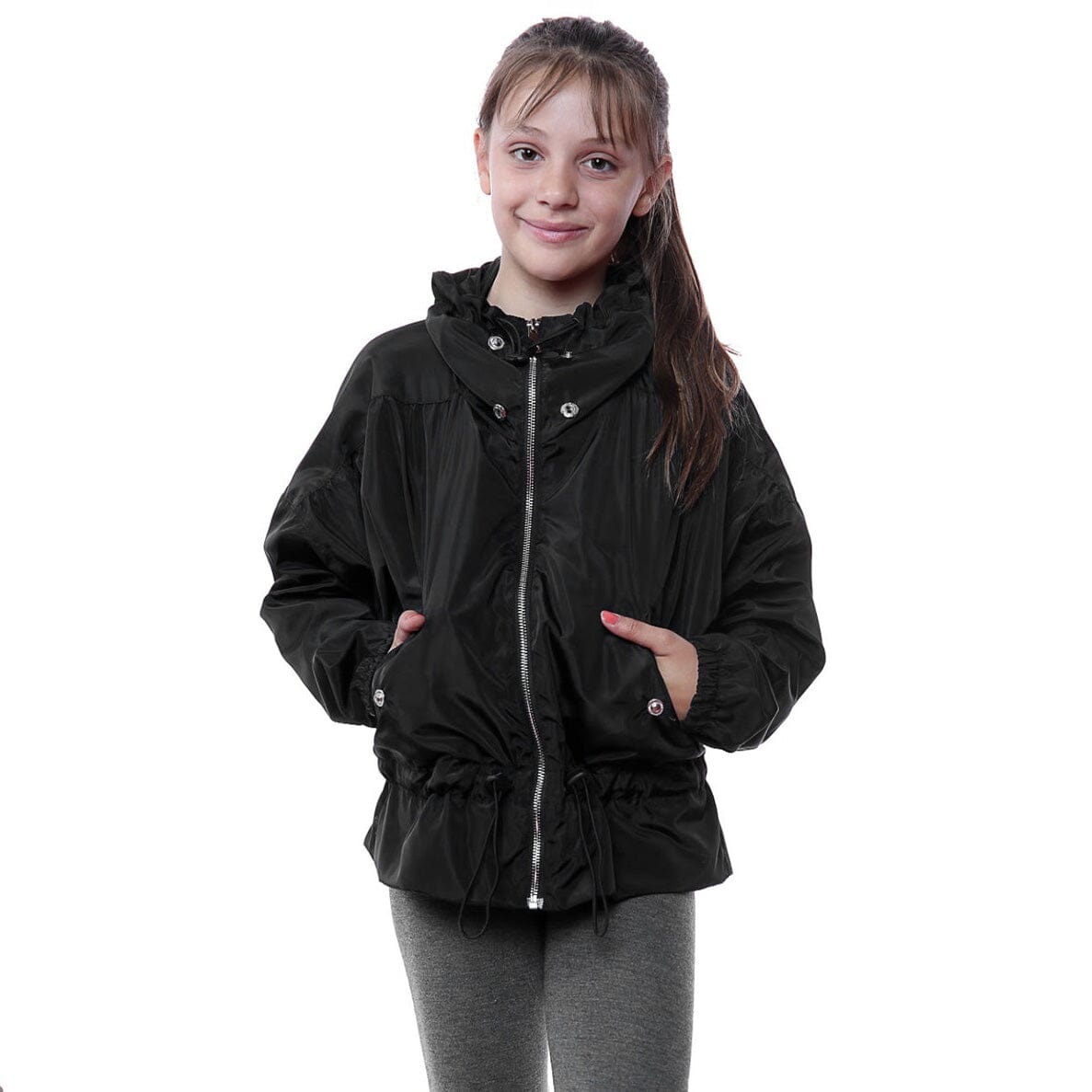 RSG Girl's Rain Jacket Girl's Jacket First Choice Black 5-6 Years 