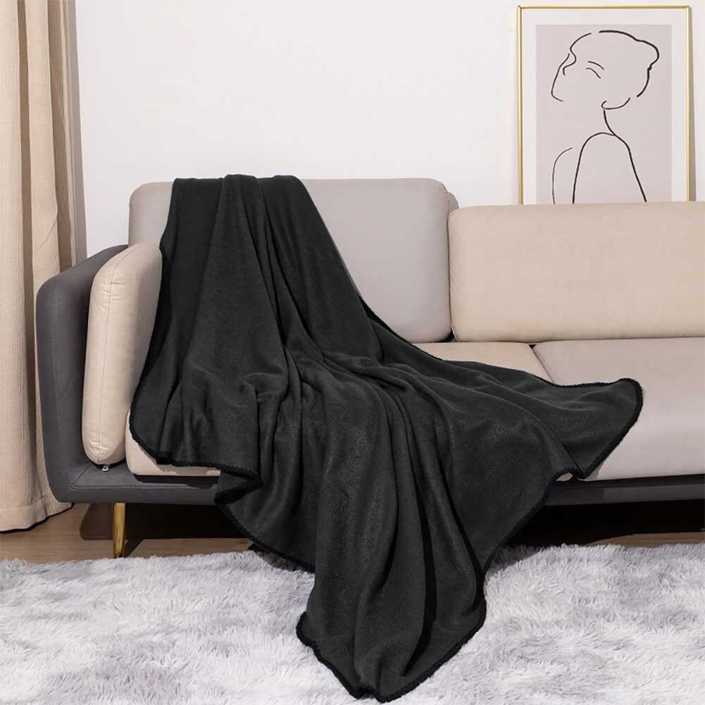 Polar Fleece Minor Fault Travel Blanket Blanket Image Black 60x80 