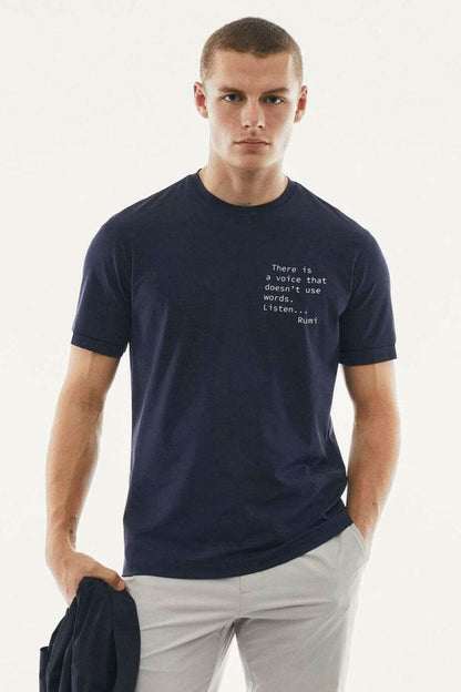 Polo Republica Men's Rumi Quote Printed Crew Neck Minor Fault Tee Shirt