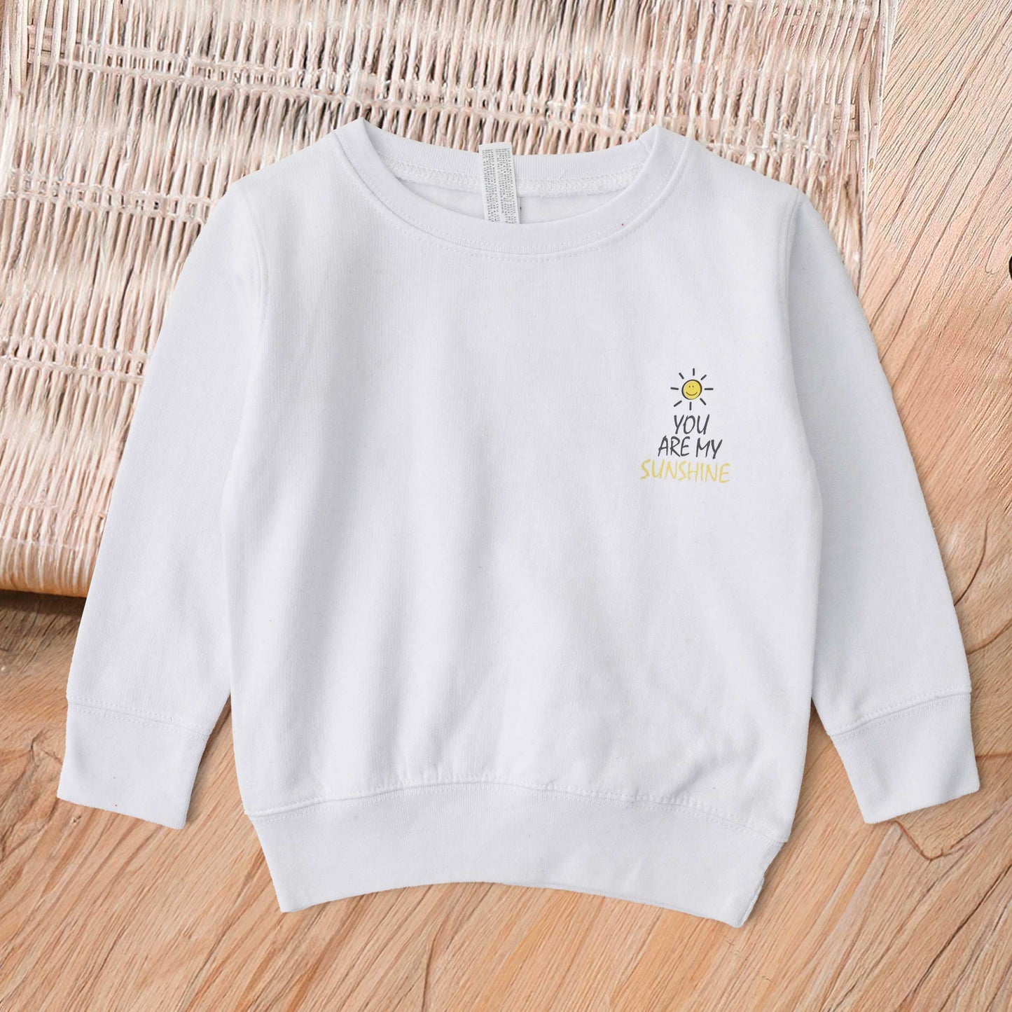 Rabbit Skins Kid's You Are My Sunshine Printed Fleece Sweatshirt Kid's Sweat Shirt SNR White 2 Years 