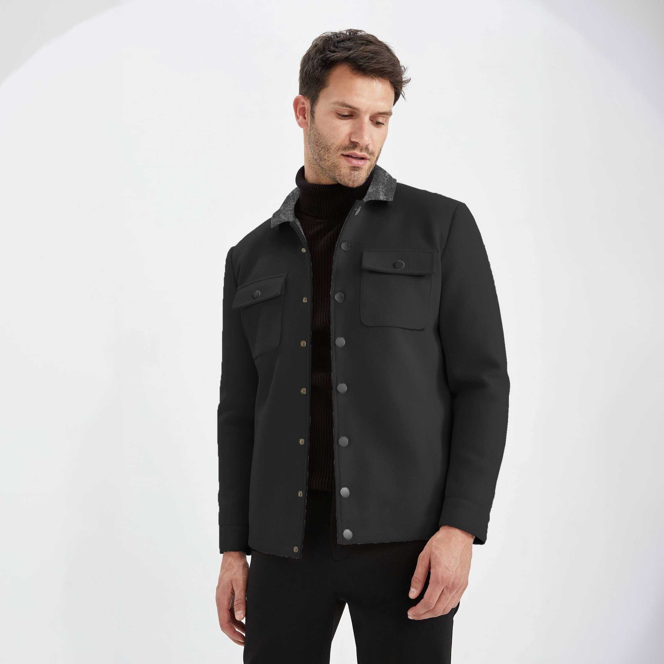 Black fur outlet lined jacket mens