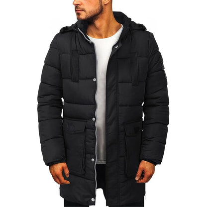 Fashion Men's Long Style Hooded Puffer Jacket Men's Jacket First Choice Black M 