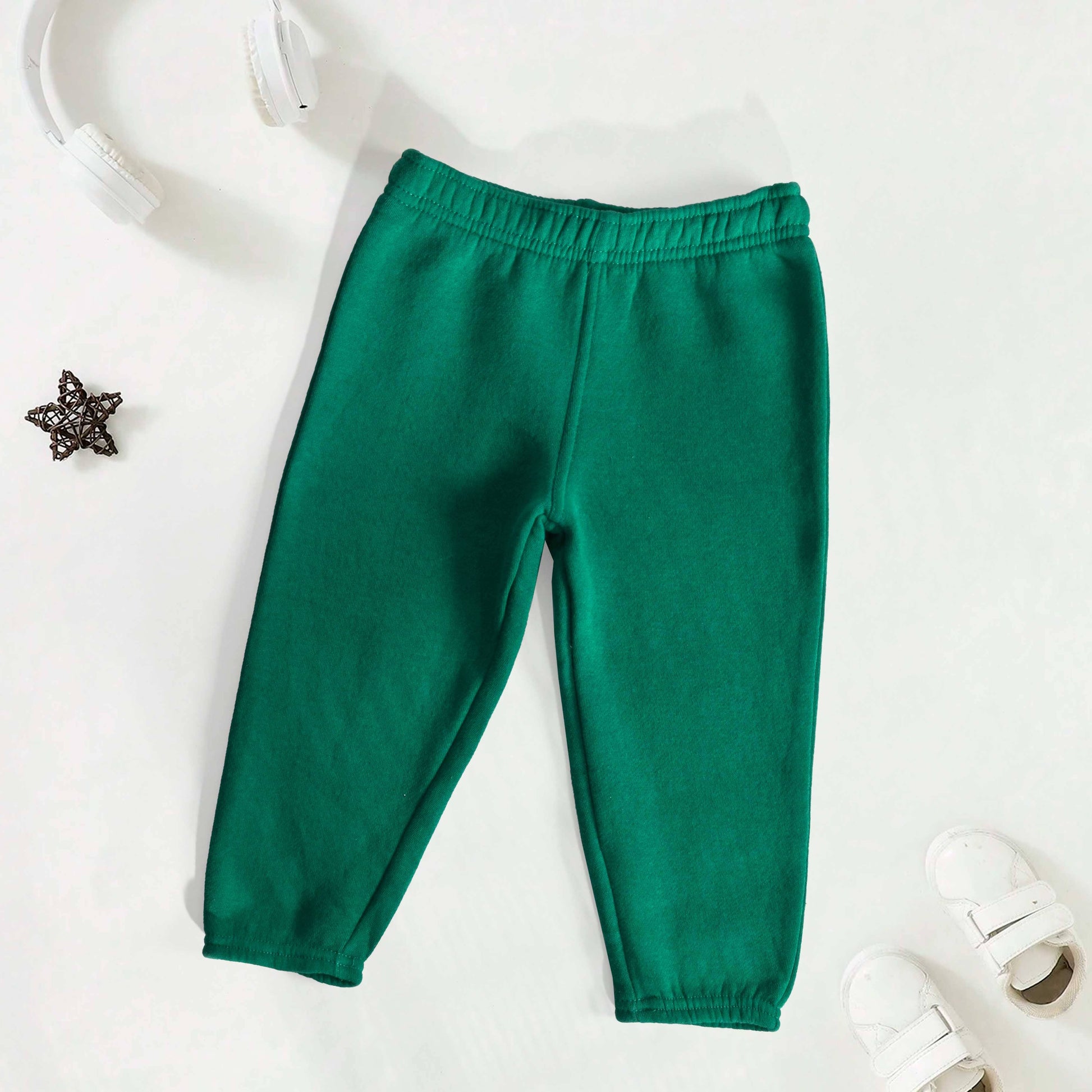 Team Kid's Plain Fleece Sweat Pants Kid's Trousers SNR Bottle Green 12 Months 