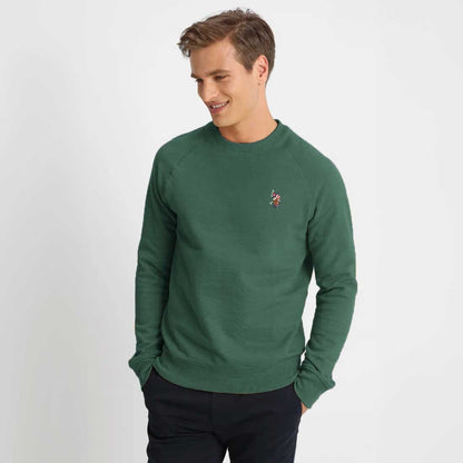 USPA Men's Raglan Logo Embroidered Fleece Sweat Shirt Men's Sweat Shirt Fiza Bottle Green XS 