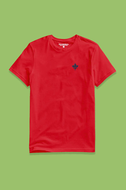 Polo Republica Men's Maple Leaf Embroidered Crew Neck Tee Shirt Men's Tee Shirt Polo Republica 